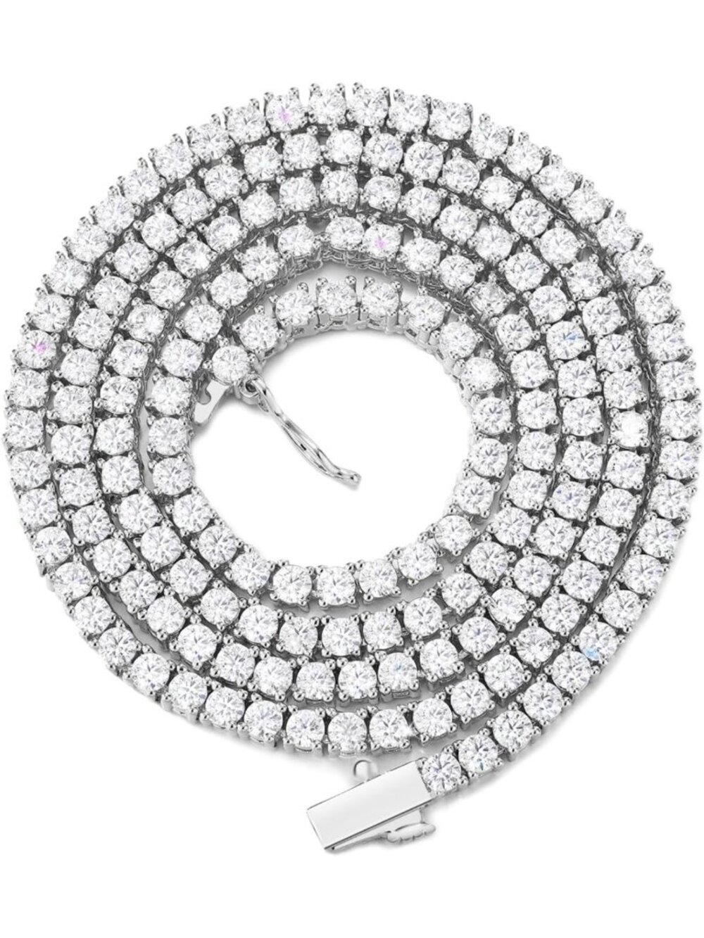 Elegant Tennis Necklace for Women, 3/4/5mm Cubic Zirconia Chain 16"-22